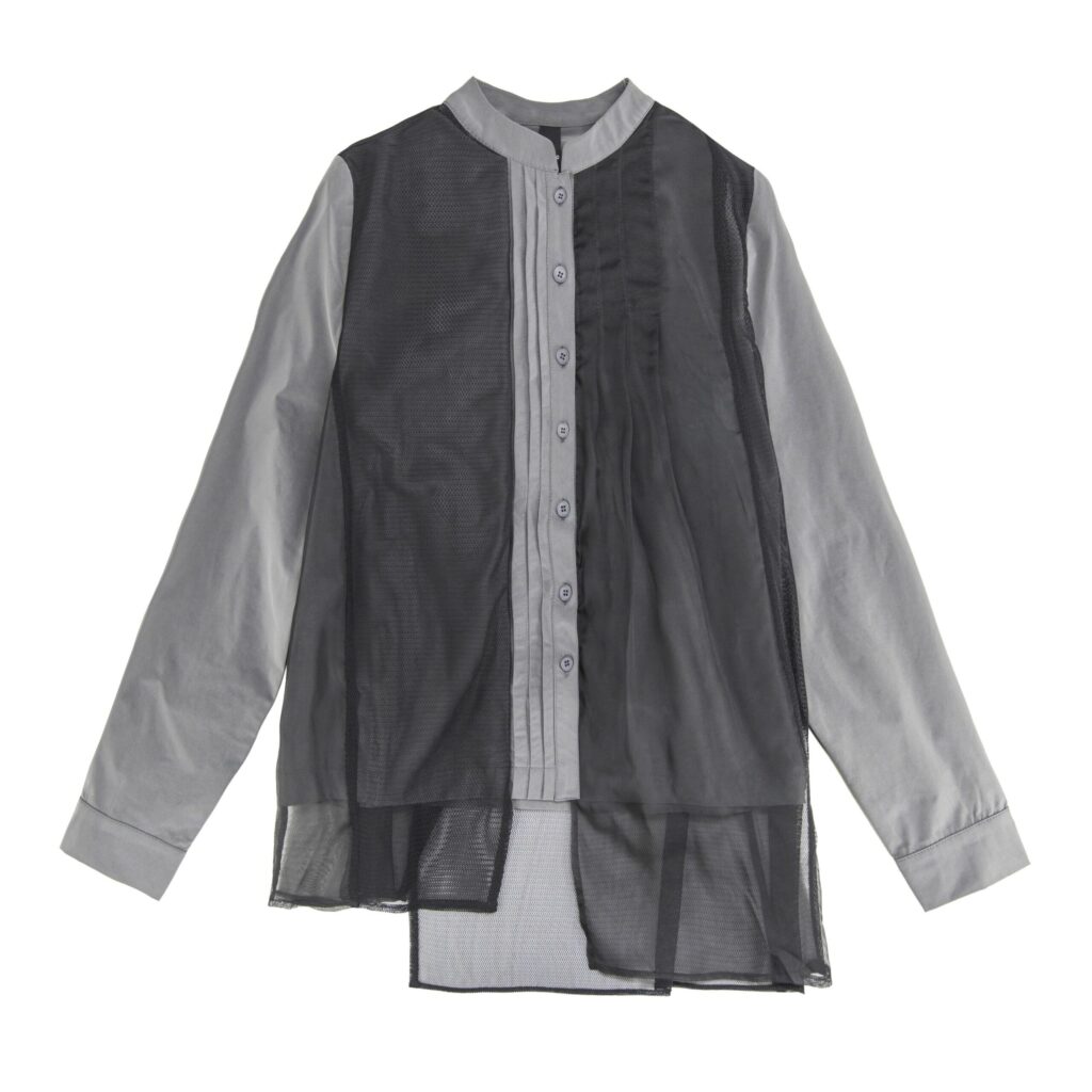 Patchwork top with chiffon and mesh - T167E