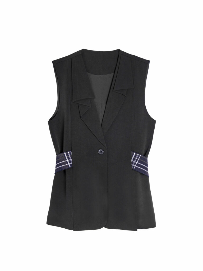Asymmetric Elastic -Waistband Waistcoat