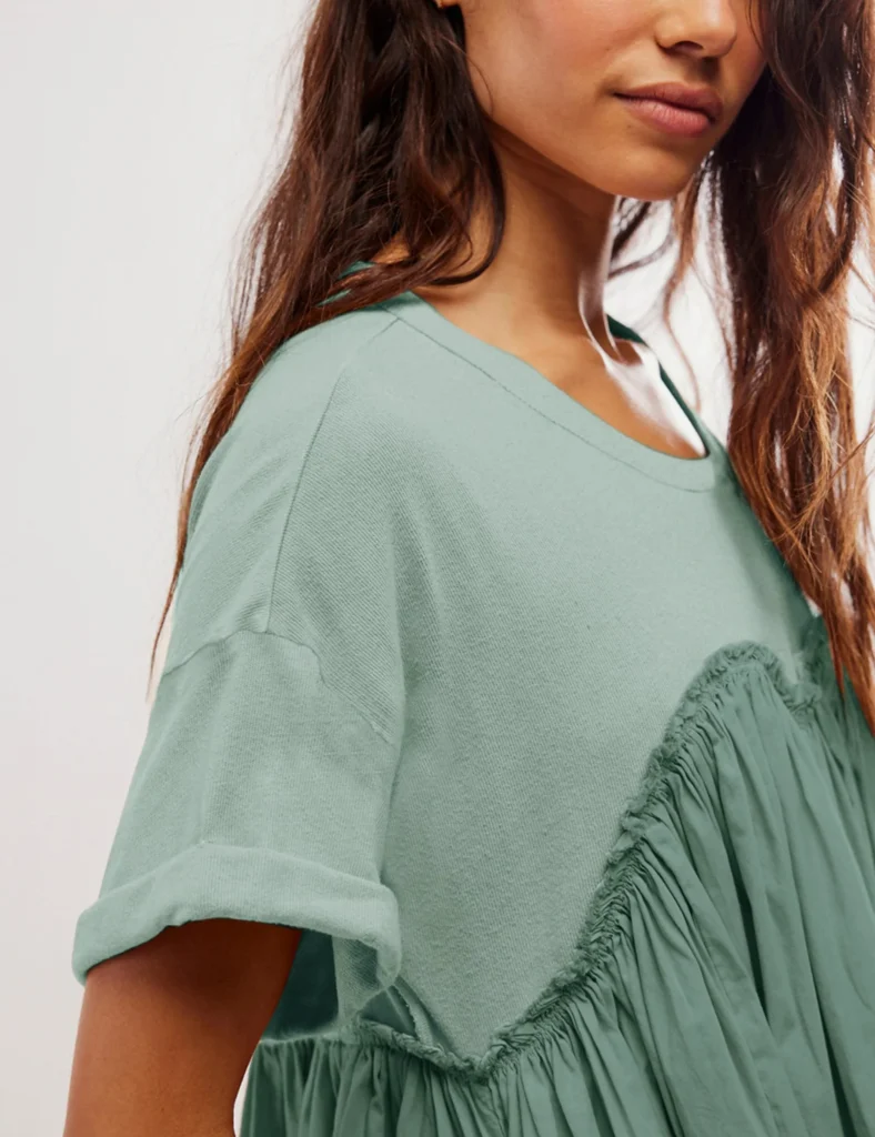 (BUY 2 FREE SHIPPING)2024 Women's Round Neck Pleated Mini Dress with Pockets