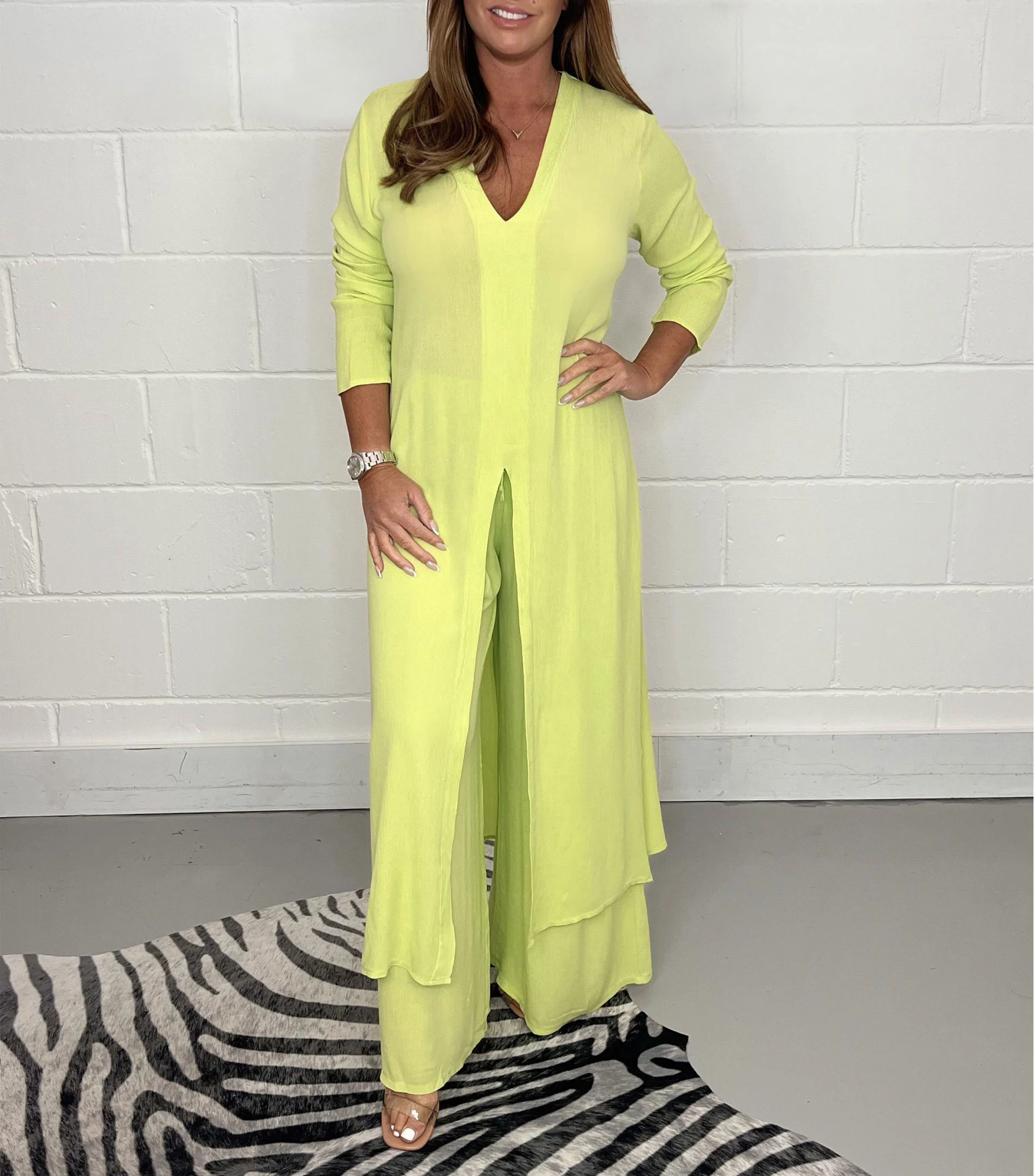 Casual 2 Pieces Suit With Long Top & Matching Trouser-BUY 2 FREE SHIPPING - Image 13