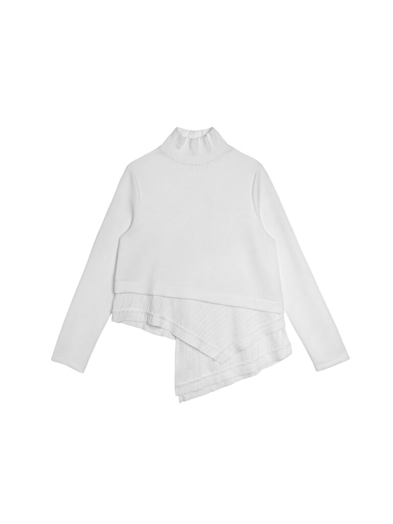 Patchwork High-neck Layered Top