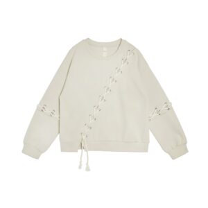 Oversized lace-up top