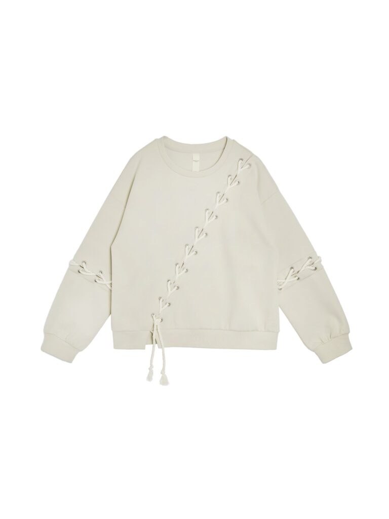 Oversized lace-up top