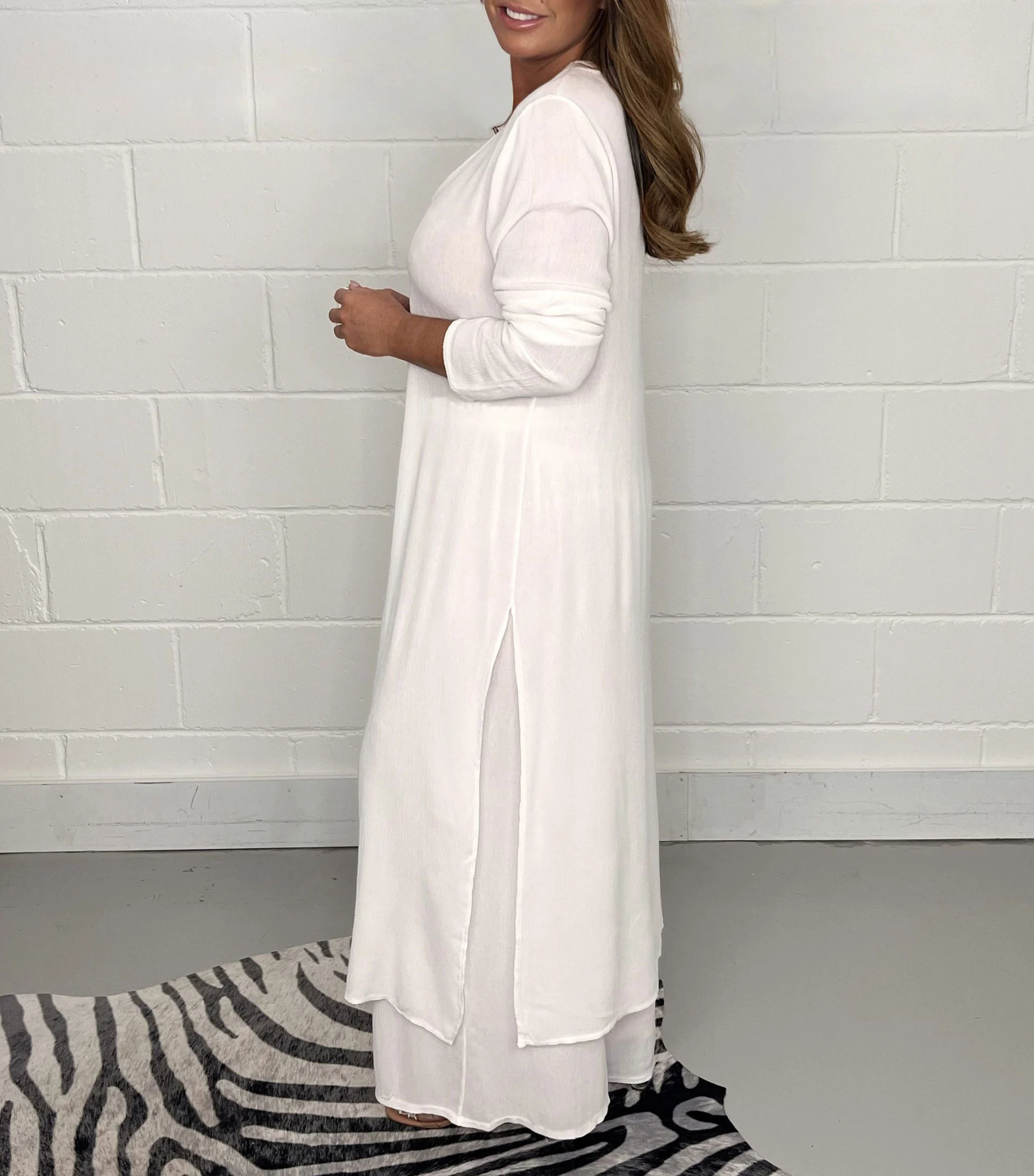 Casual 2 Pieces Suit With Long Top & Matching Trouser-BUY 2 FREE SHIPPING - Image 4