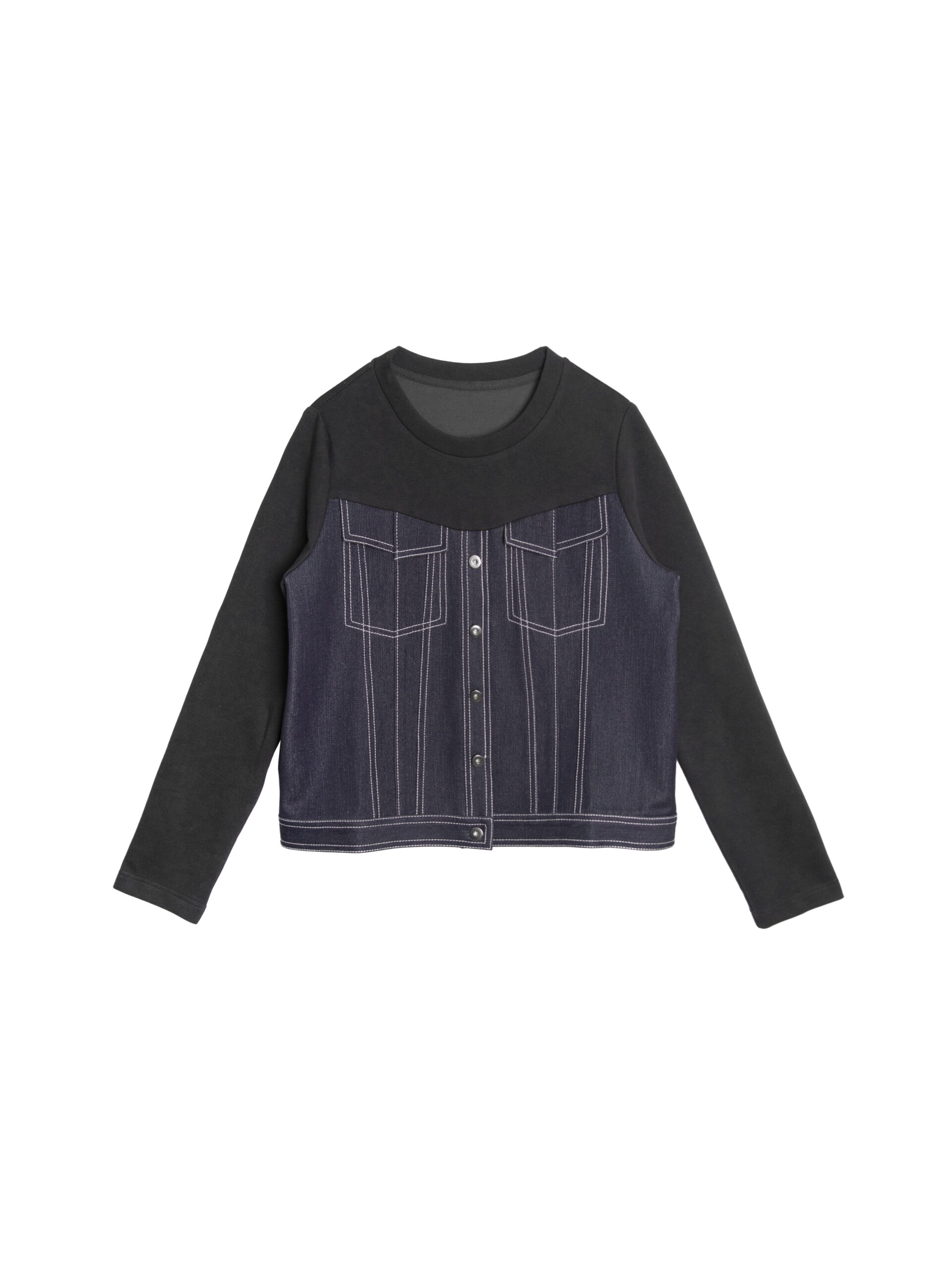 Denim patchwork top