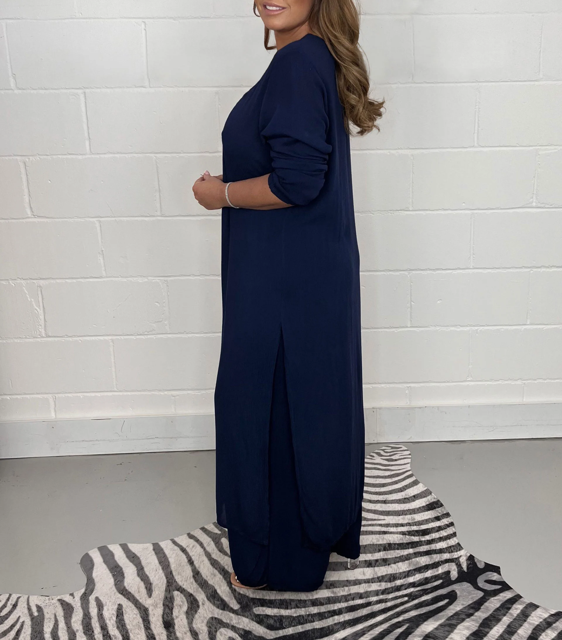 Casual 2 Pieces Suit With Long Top & Matching Trouser-BUY 2 FREE SHIPPING - Image 6